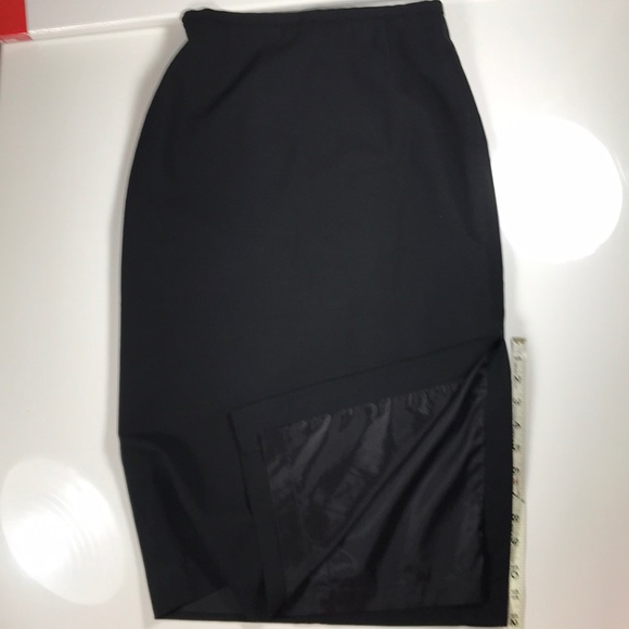 Classiques Entier Vintage Black Wool Pencil Skirt, Side Slit - Picture 3 of 6
